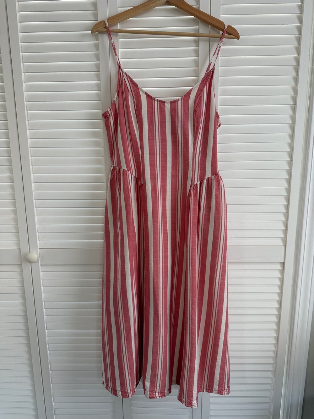 a new day Red and White Striped Midi Sundress